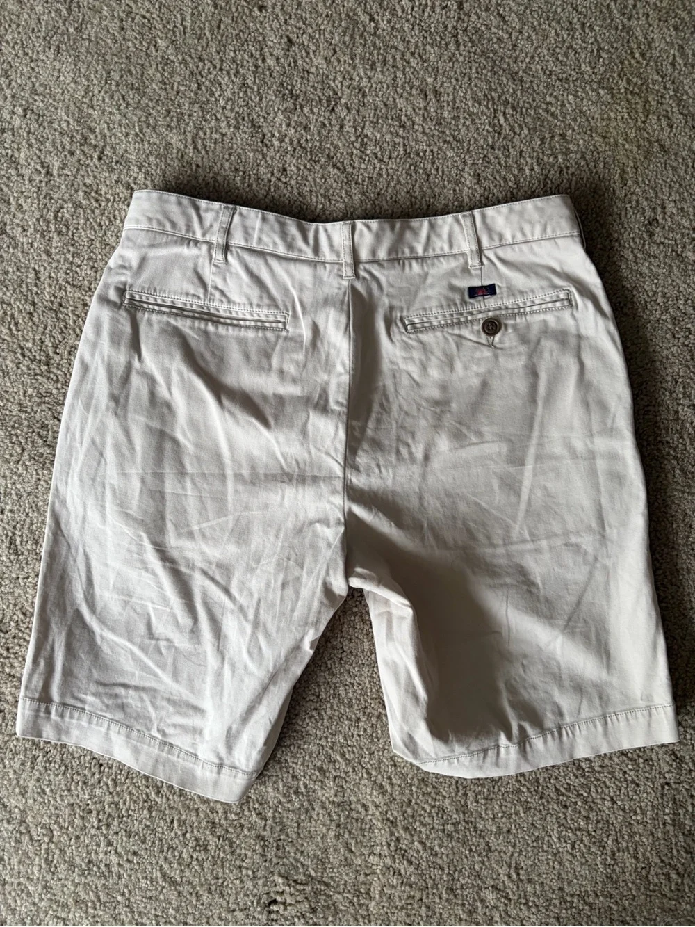 Men’s faherty All Day Bermuda chino Shorts Stone White Organic Cotton 9